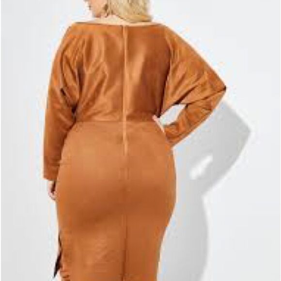 Faux Suede Bodycon Dress Ashley Stewart 30/32 Plus size - Picture 2 of 8